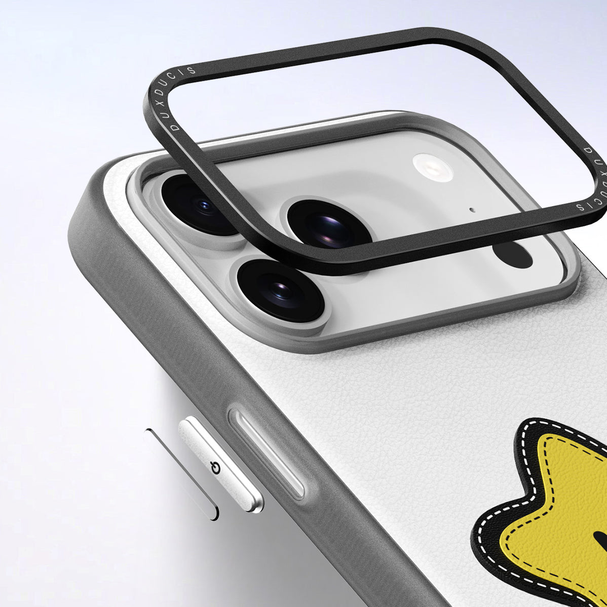 Handyhülle mit Trageband für iPhone 17 Pro, Dux Ducis Luvy, Weiß mit gelbem Stern