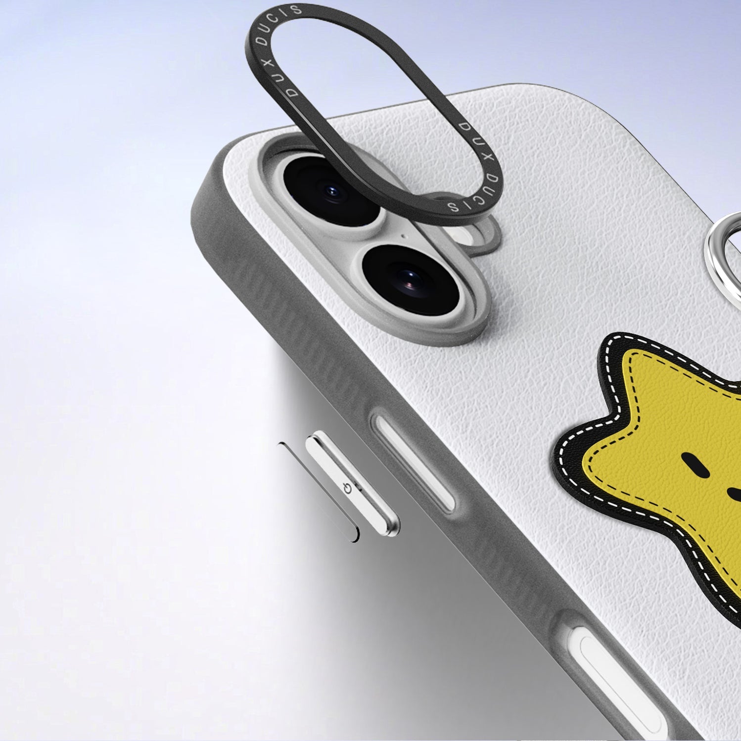 Handyhülle mit Trageband für iPhone 17, Dux Ducis Luvy, Weiß mit gelbem Stern