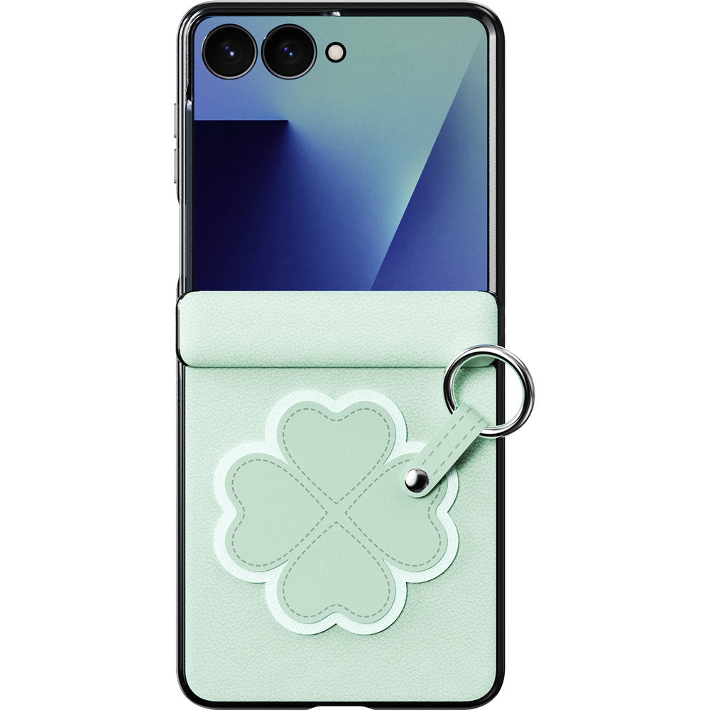 Handyhülle mit Trageband für Galaxy Z Flip8, Dux Ducis Luvy, Grün mit Klee (1/7)