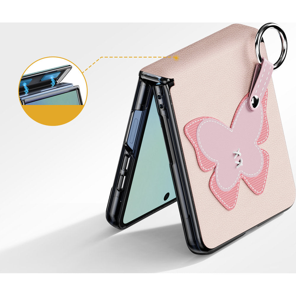 Handyhülle mit Trageband für Galaxy Z Flip8, Dux Ducis Luvy, Rosa mit Schmetterling (4/7)