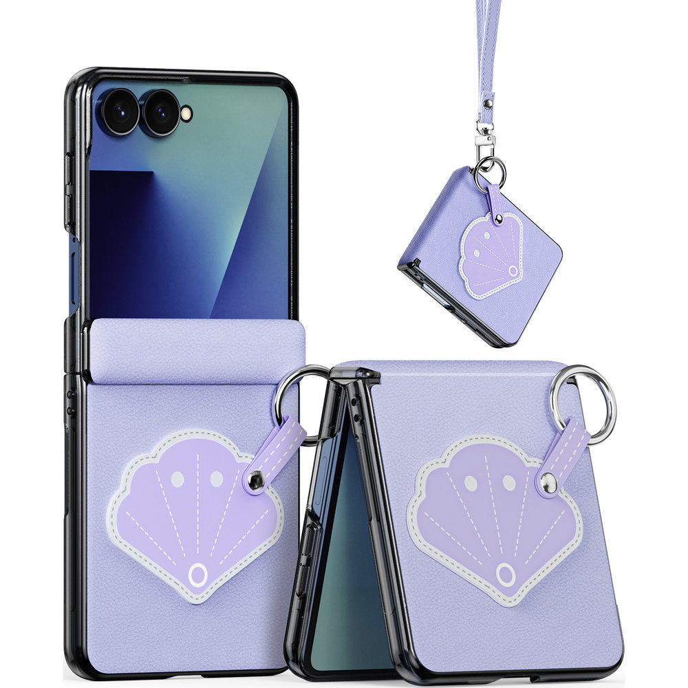 Handyhülle mit Trageband für Galaxy Z Flip8, Dux Ducis Luvy, Violett mit Muschel (2/7)