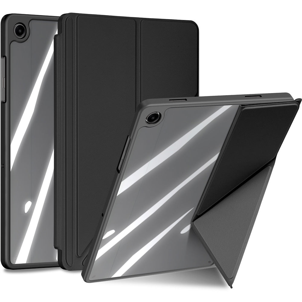 Schutzhülle mit Klappe für Galaxy Tab A11 Plus / A9 Plus, Dux Ducis Magi, Transparent-Schwarz