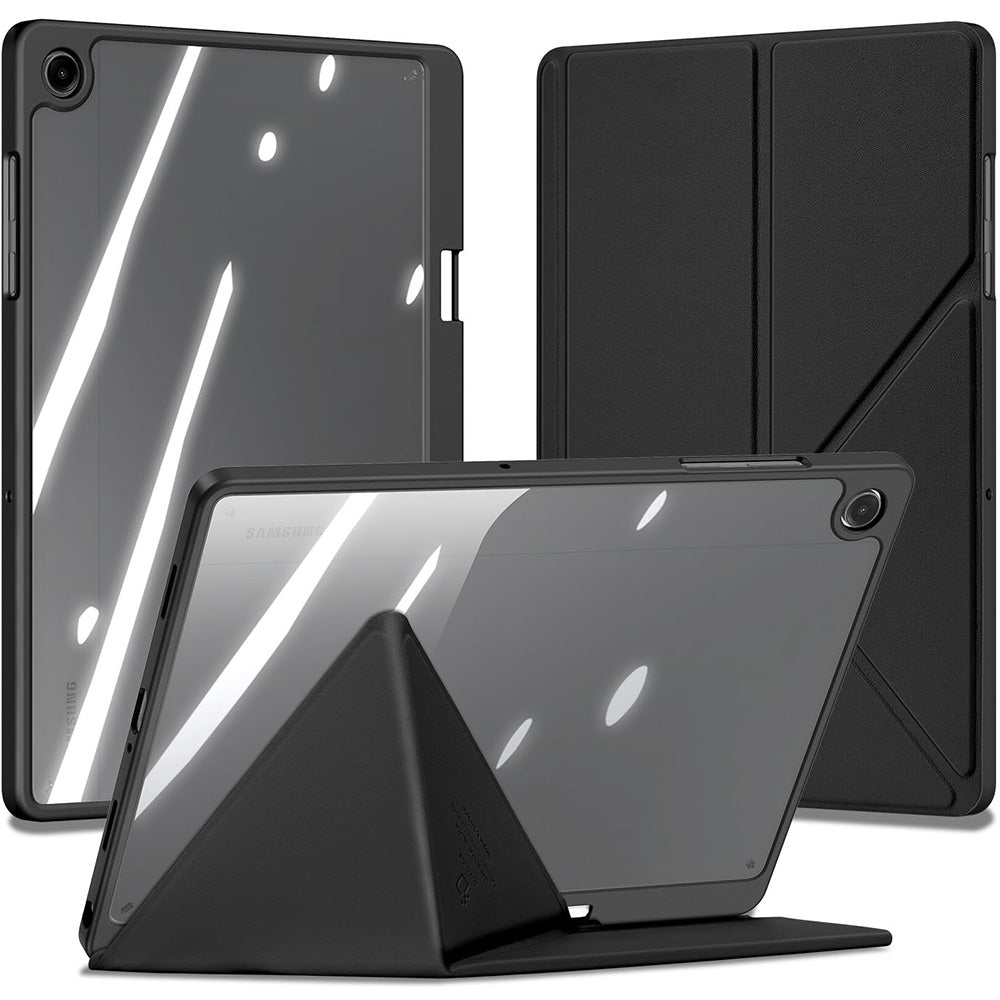 Schutzhülle mit Klappe für Galaxy Tab A11 Plus / A9 Plus, Dux Ducis Magi, Transparent-Schwarz
