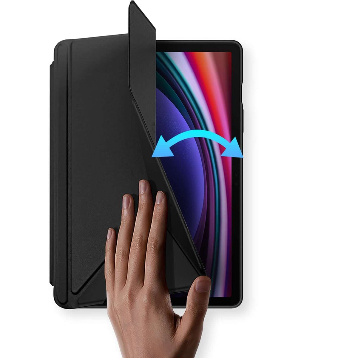 Handyhülle mit Klappe für Galaxy Tab S10 FE / S10 Lite / S9 FE / S9, Dux Ducis Magi, Schwarz und Transparent