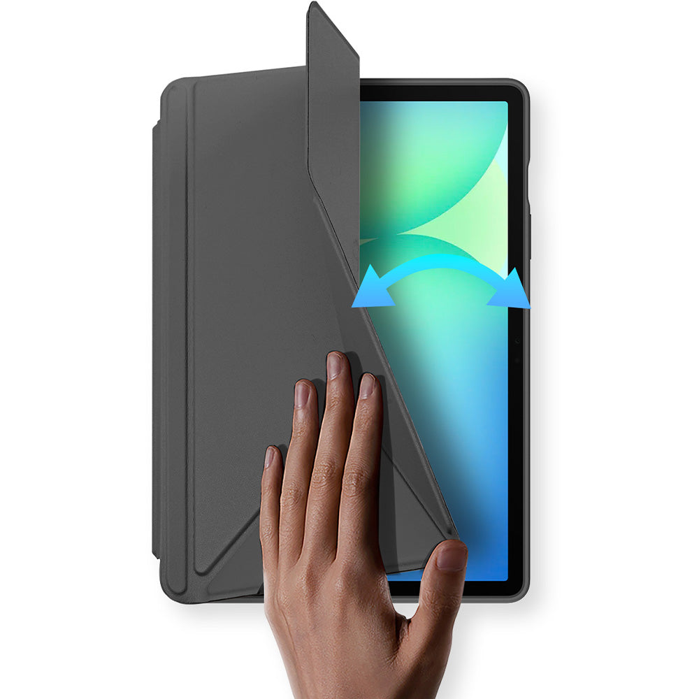 Schutzhülle mit Klappe für Galaxy Tab S10 FE Plus, Dux Ducis Magi, Transparent und Grau