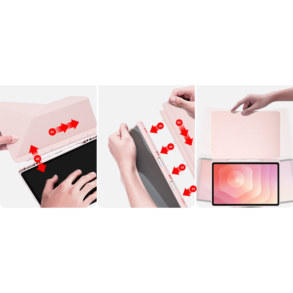 Schutzhülle mit Klappe für Galaxy Tab S12 Plus, Dux Ducis Magi, Rosa (11/12)