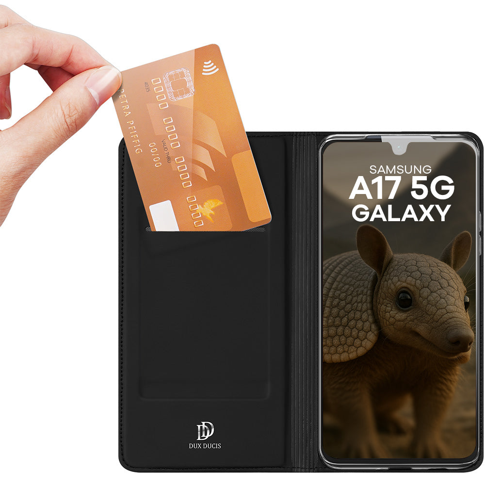 Handyhülle mit Klappe für Galaxy A17 5G / 4G, Dux Ducis Skin Pro, Schwarz