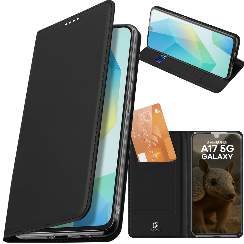 Handyhülle mit Klappe für Galaxy A17 5G / 4G, Dux Ducis Skin Pro, Schwarz