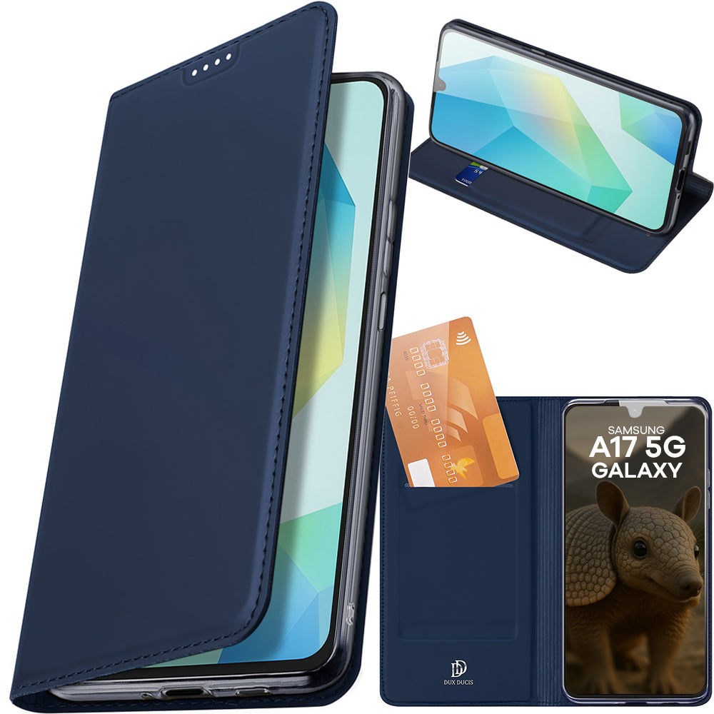 Handyhülle mit Klappe für Galaxy A17 5G / 4G, Dux Ducis Skin Pro, Dunkelblau