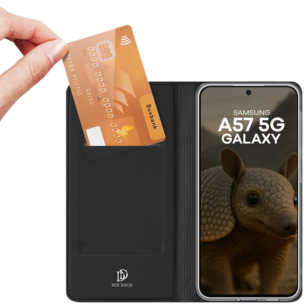 Handyhülle mit Klappe für Galaxy A57 5G, Dux Ducis Skin Pro, Schwarz