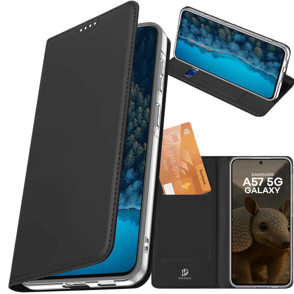 Handyhülle mit Klappe für Galaxy A57 5G, Dux Ducis Skin Pro, Schwarz