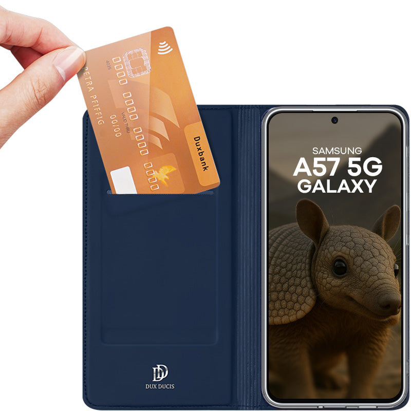 Handyhülle mit Klappe für Galaxy A57 5G, Dux Ducis Skin Pro, Dunkelblau