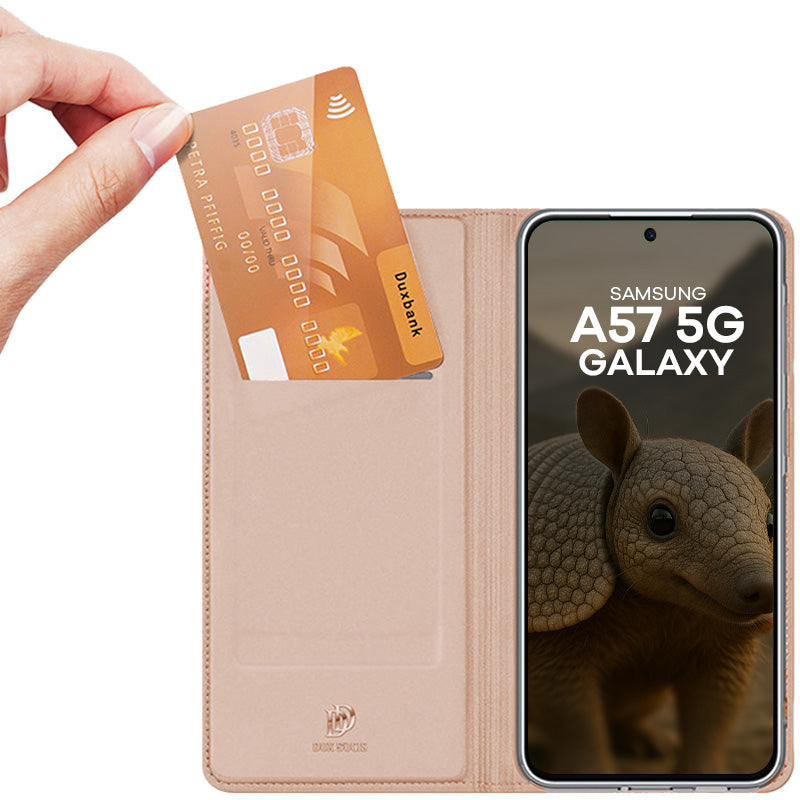Handyhülle mit Klappe für Galaxy A57 5G, Dux Ducis Skin Pro, Rosagold