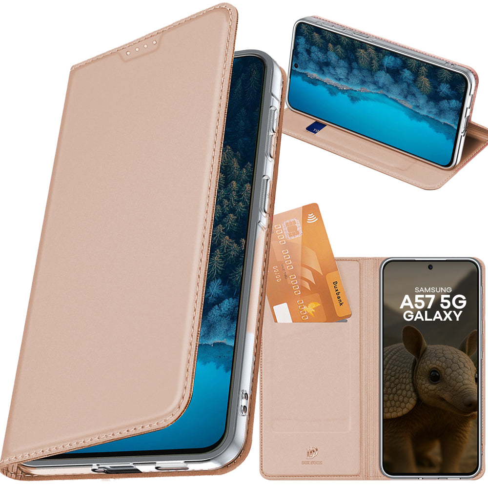 Handyhülle mit Klappe für Galaxy A57 5G, Dux Ducis Skin Pro, Rosagold