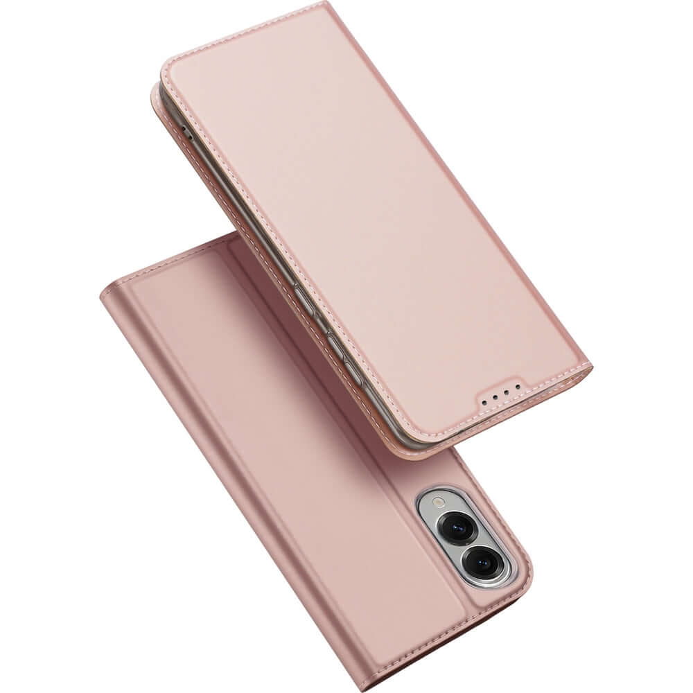 Handyhülle mit Klappe für Galaxy S25 Edge, Dux Ducis Skin Pro, Rosa
