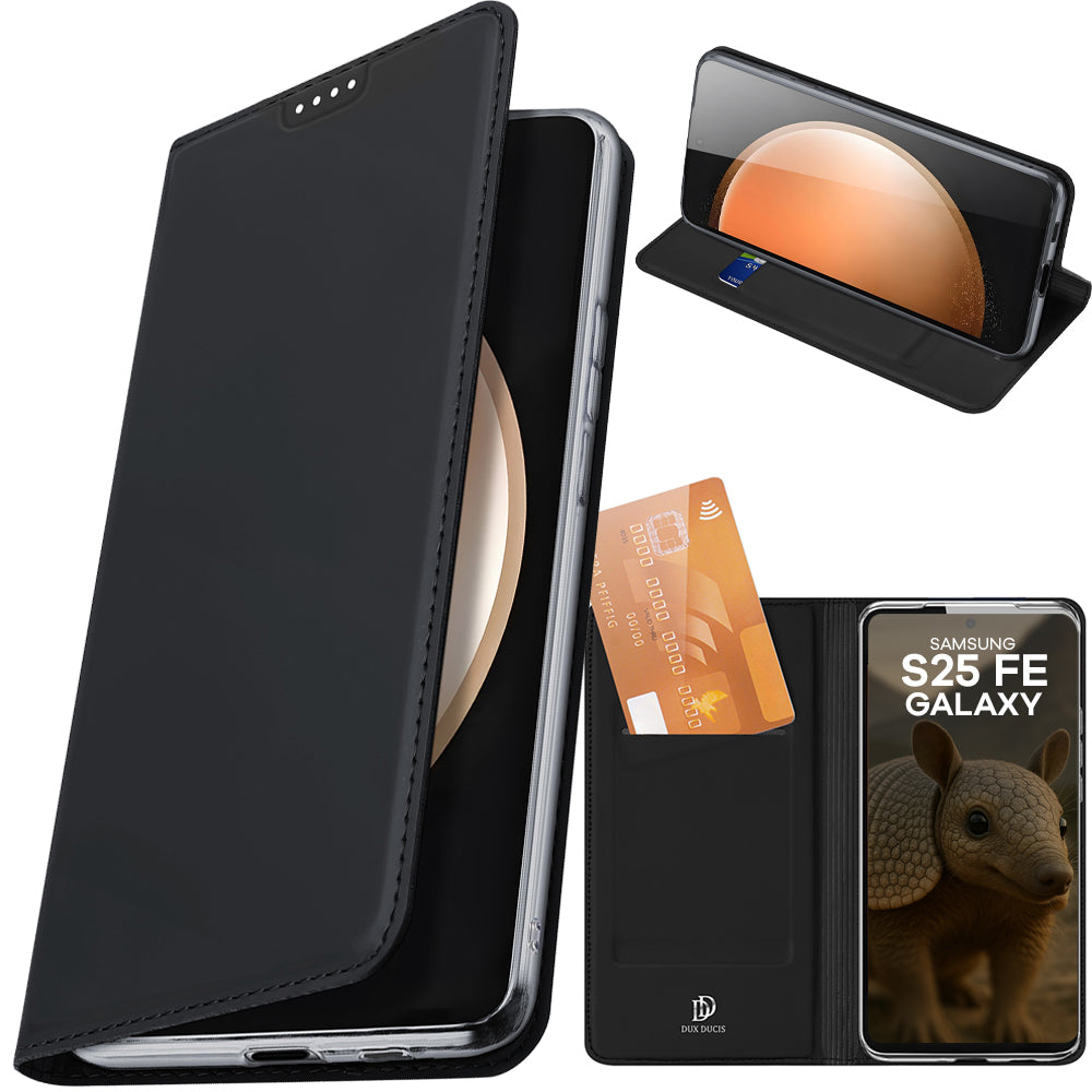 Handyhülle mit Klappe für Galaxy S25 FE, Dux Ducis Skin Pro, Schwarz