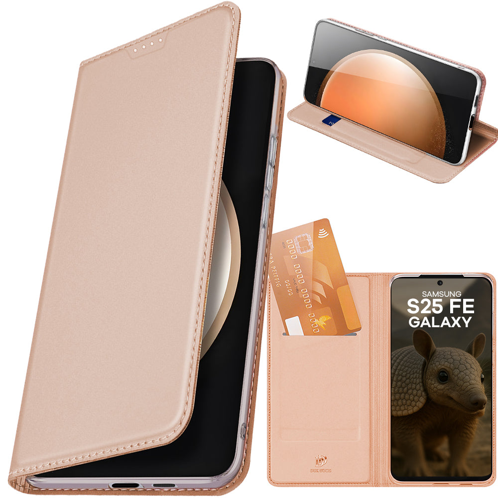 Handyhülle mit Klappe für Galaxy S25 FE, Dux Ducis Skin Pro, Rosagold