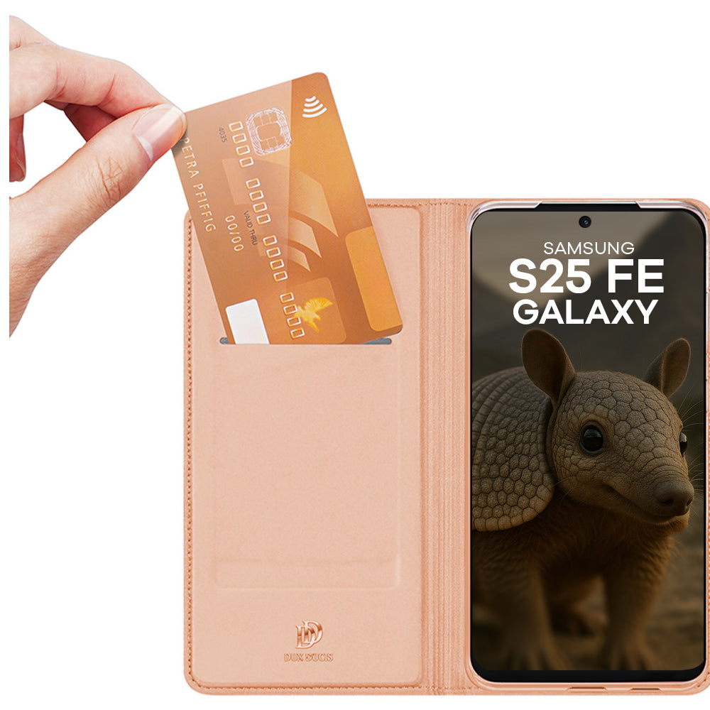 Handyhülle mit Klappe für Galaxy S25 FE, Dux Ducis Skin Pro, Rosagold