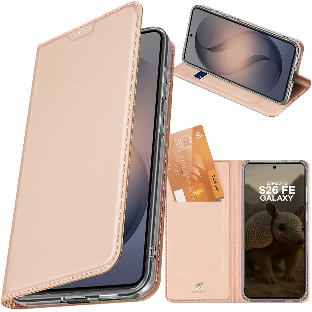 Handyhülle mit Klappe für Galaxy S26 FE, Dux Ducis Skin Pro, Rosagold (1/12)