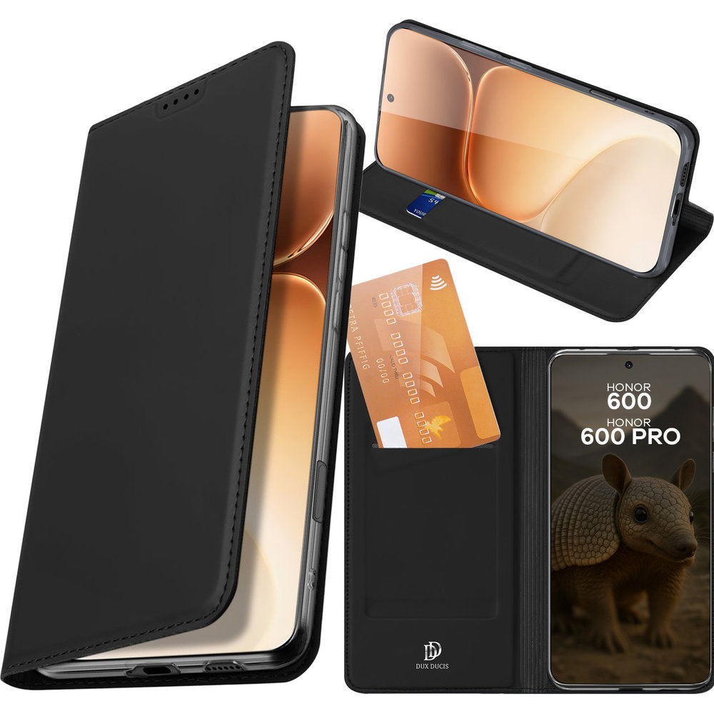 Handyhülle mit Klappe für Honor 600 5G / 600 Pro 5G, Dux Ducis Skin Pro, Schwarz