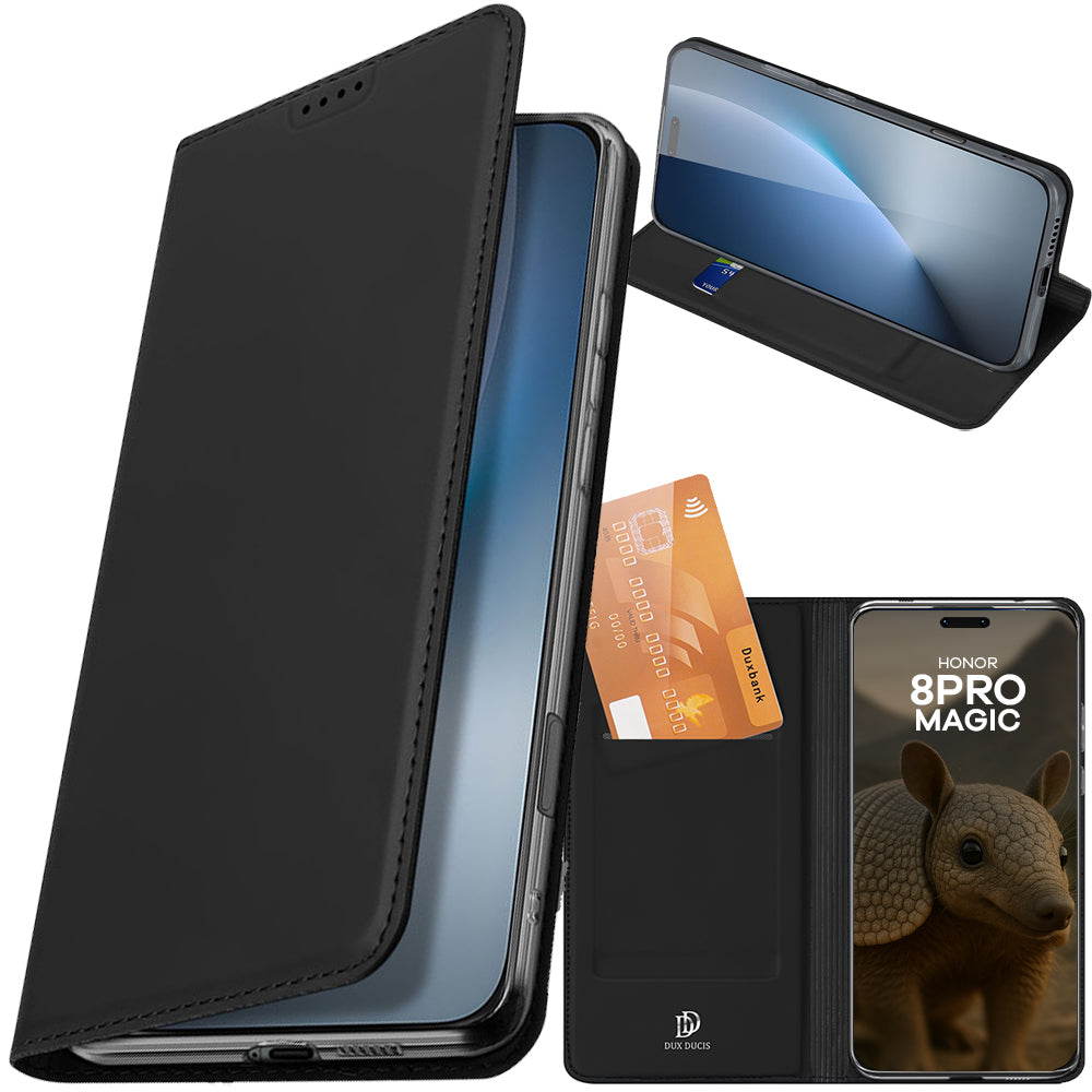 Handyhülle mit Klappe für Honor Magic8 Pro, Dux Ducis Skin Pro, Schwarz