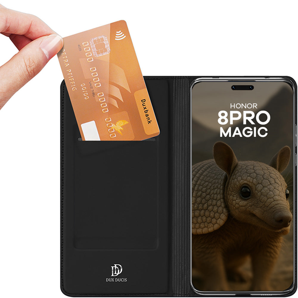 Handyhülle mit Klappe für Honor Magic8 Pro, Dux Ducis Skin Pro, Schwarz