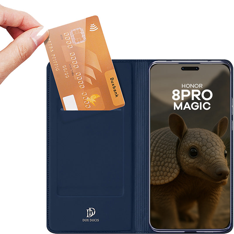 Handyhülle mit Klappe für Honor Magic8 Pro, Dux Ducis Skin Pro, Dunkelblau