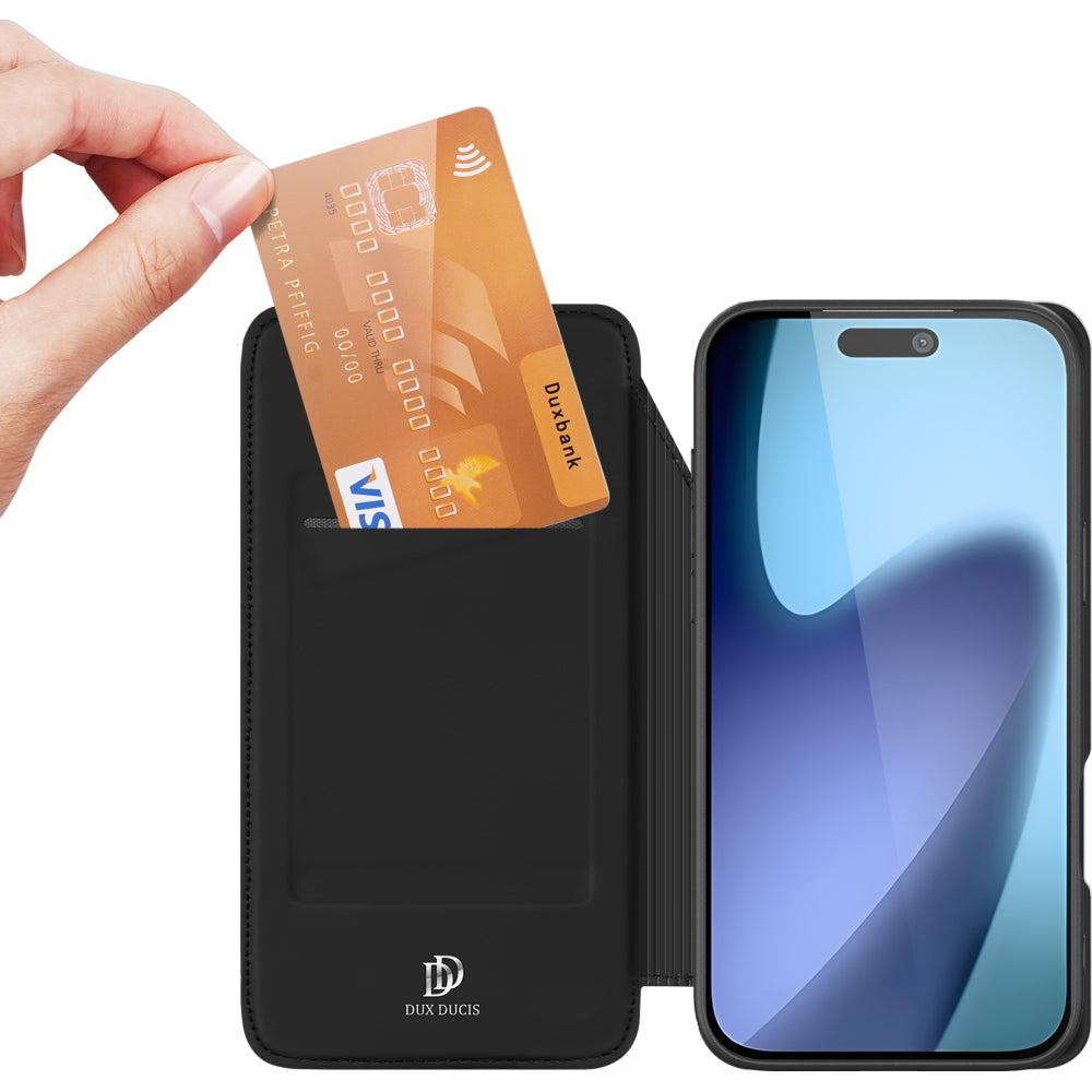 Handyhülle mit Klappe für iPhone Air, Dux Ducis Skin Pro, Schwarz