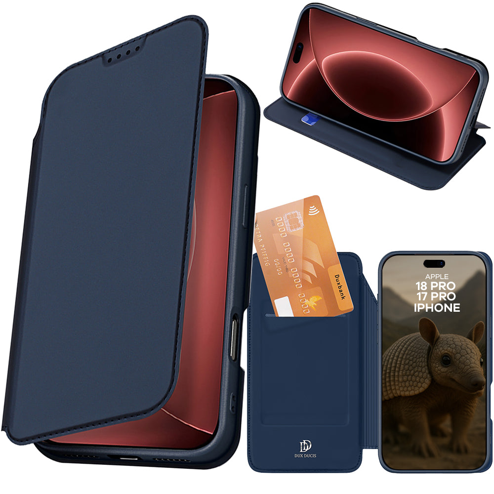Handyhülle mit Klappe für iPhone 18 Pro / 17 Pro, Dux Ducis Skin Pro, Dunkelblau (1/11)