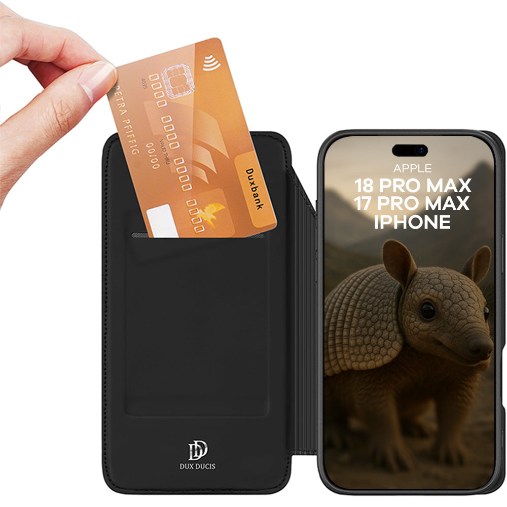 Handyhülle mit Klappe für iPhone 18 Pro Max / 17 Pro Max, Dux Ducis Skin Pro, Schwarz (2/11)