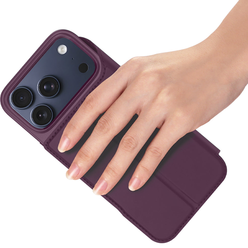 Handyhülle mit Klappe für iPhone 18 Pro Max / 17 Pro Max, Dux Ducis Skin Pro, Burgunderrot (7/10)