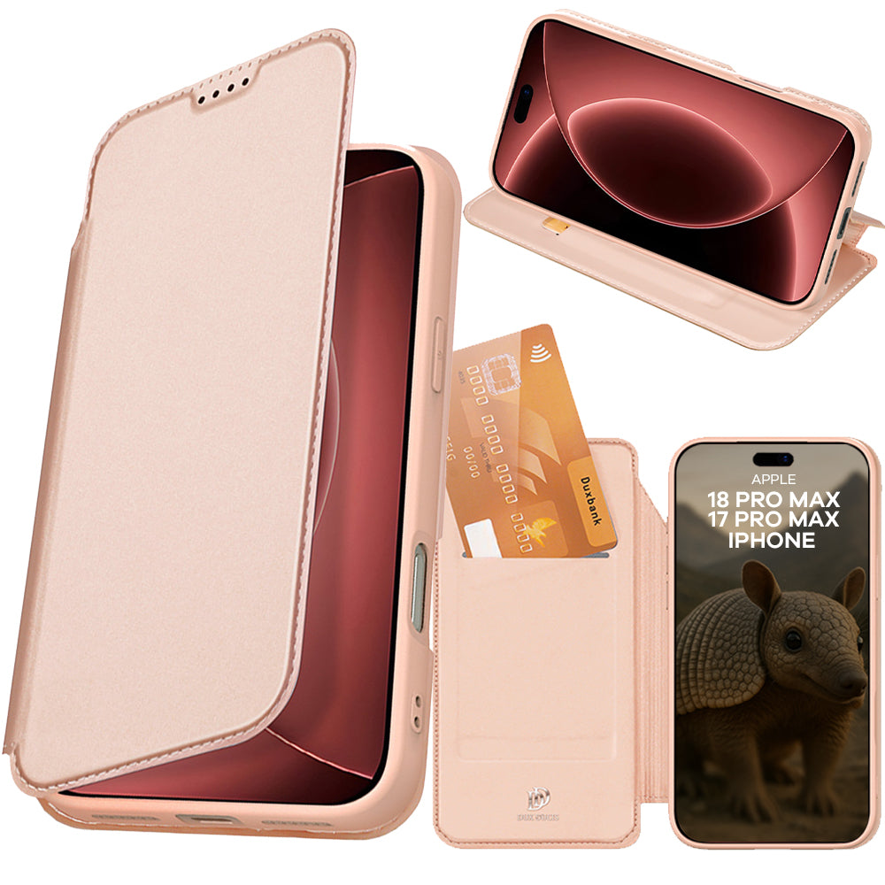 Handyhülle mit Klappe für iPhone 18 Pro Max / 17 Pro Max, Dux Ducis Skin Pro, Rosagold (1/11)