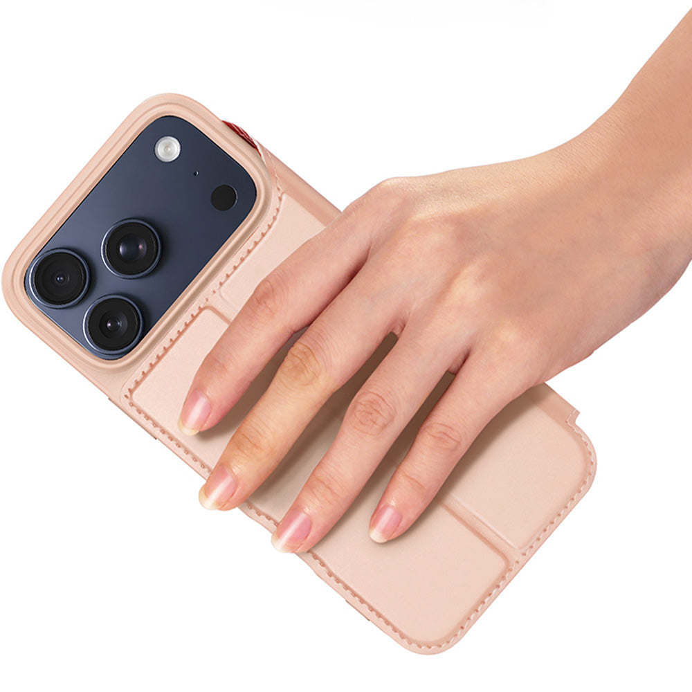 Handyhülle mit Klappe für iPhone 18 Pro Max / 17 Pro Max, Dux Ducis Skin Pro, Rosagold (8/11)