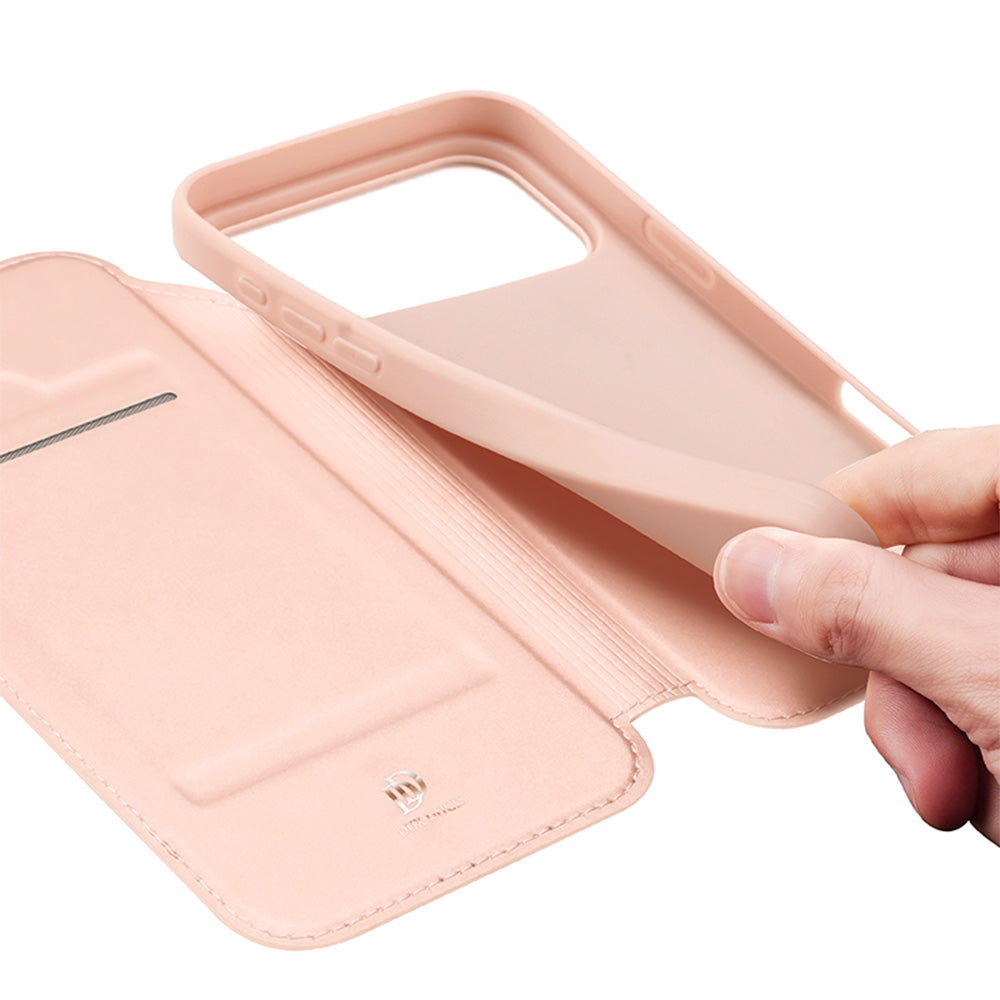 Handyhülle mit Klappe für iPhone 18 Pro Max / 17 Pro Max, Dux Ducis Skin Pro, Rosagold (9/11)
