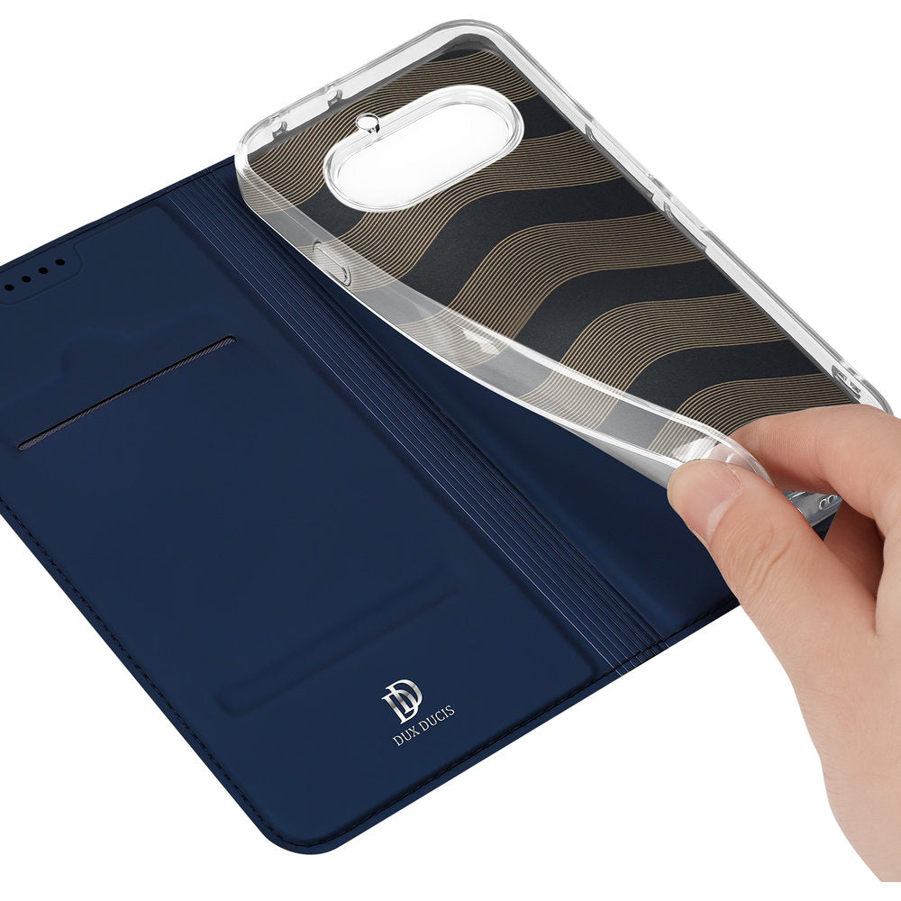 Handyhülle mit Klappe für Nothing Phone 4a, Dux Ducis Skin Pro, Dunkelblau