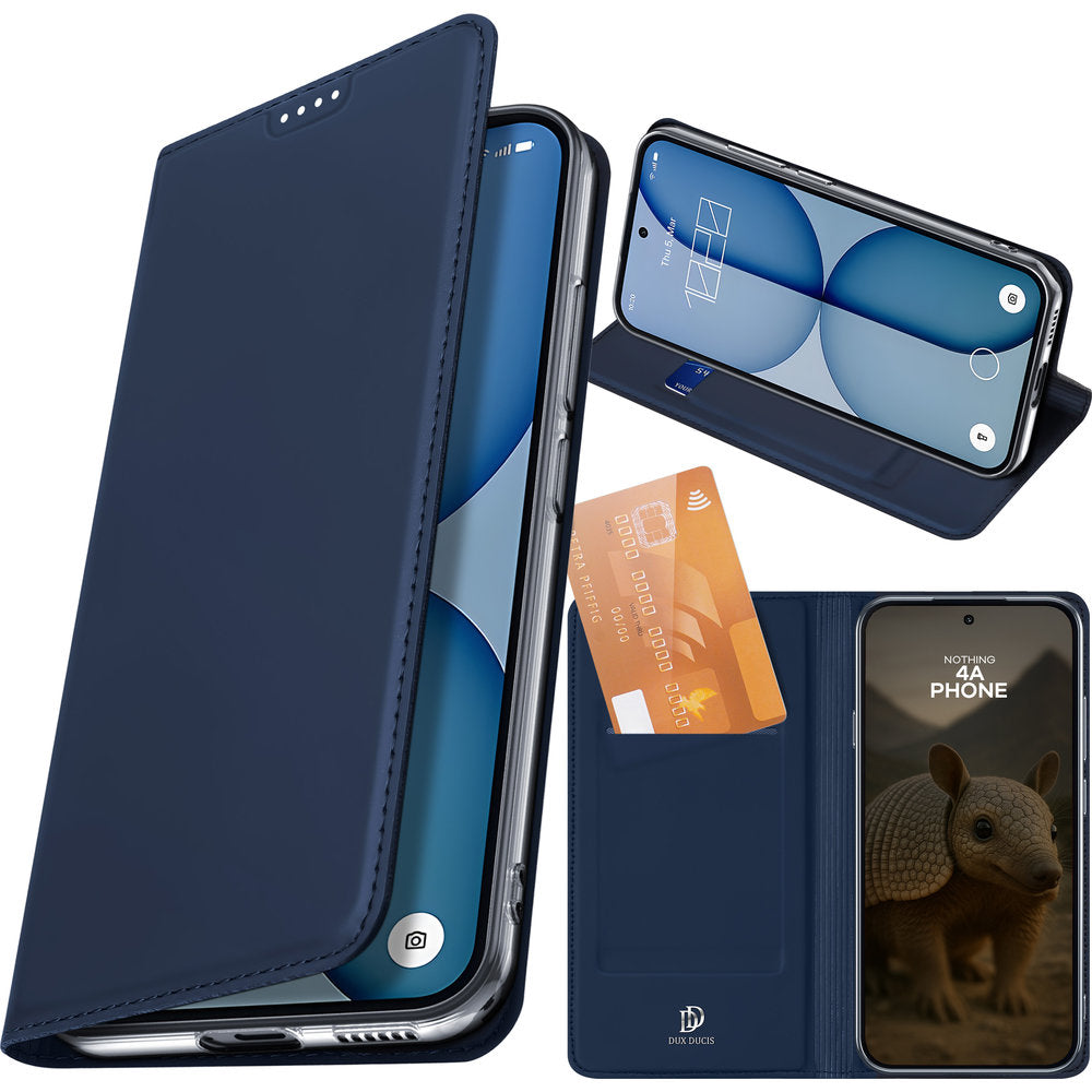 Handyhülle mit Klappe für Nothing Phone 4a, Dux Ducis Skin Pro, Dunkelblau