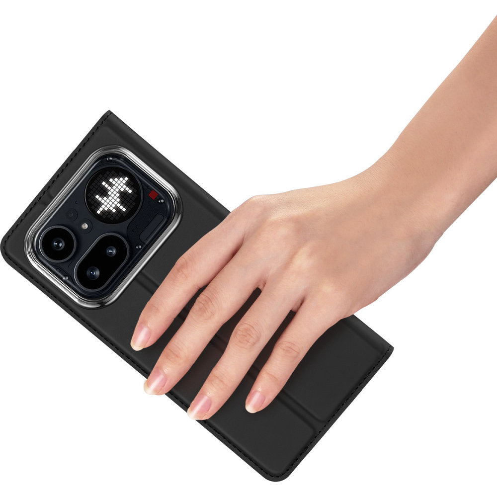 Handyhülle mit Klappe für Nothing Phone 4a Pro, Dux Ducis Skin Pro, Schwarz