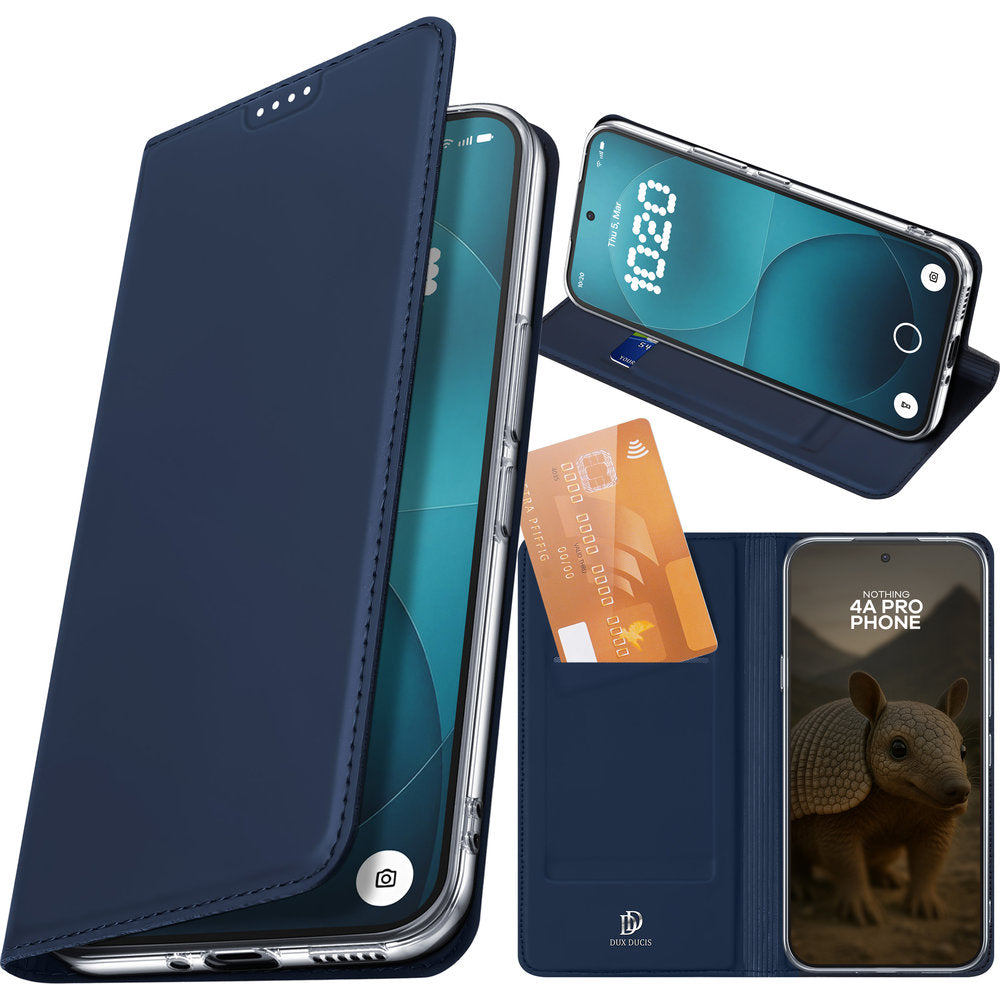 Handyhülle mit Klappe für Nothing Phone 4a Pro, Dux Ducis Skin Pro, Dunkelblau