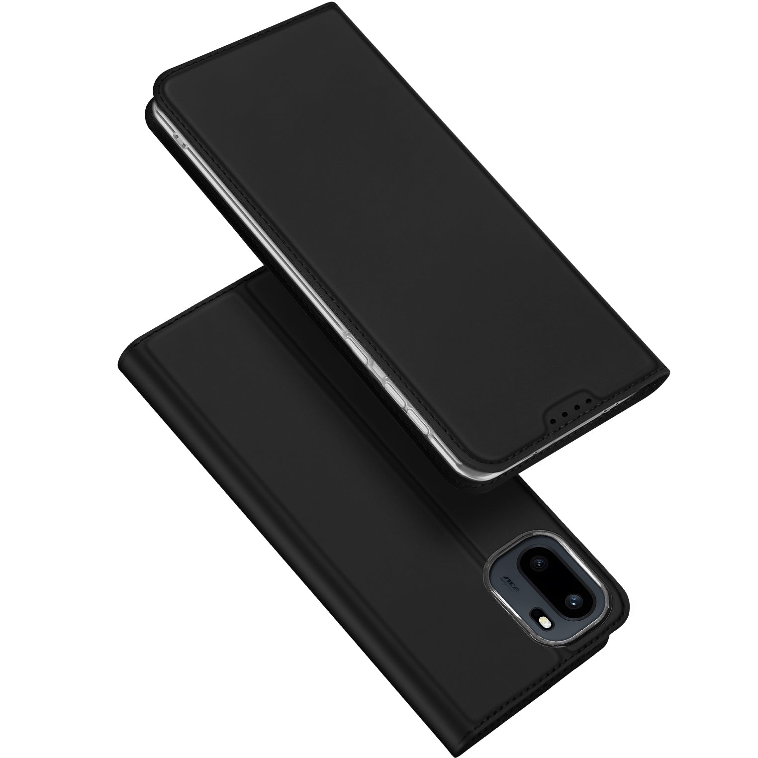Handyhülle mit Klappe für OnePlus 15R, Dux Ducis Skin Pro, Transparent-Schwarz