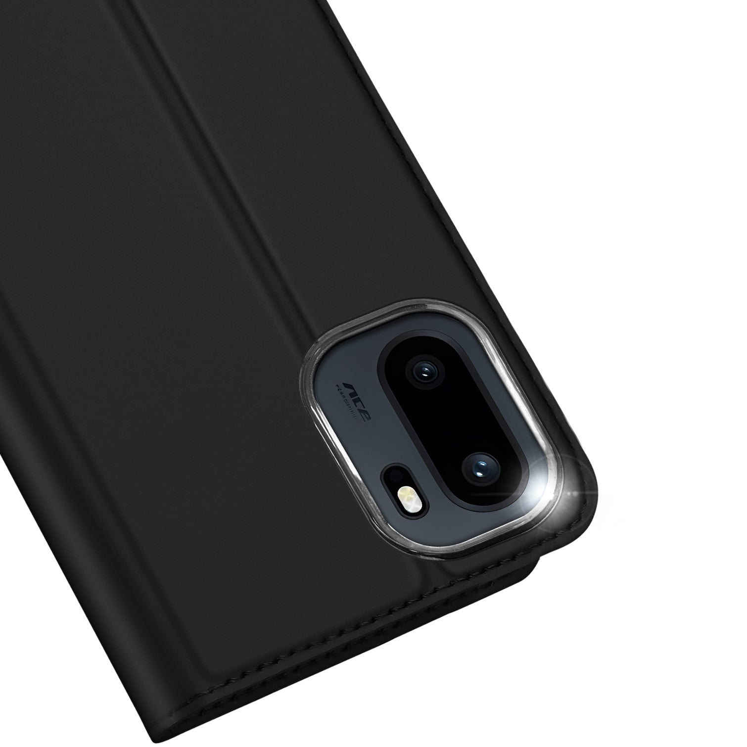 Handyhülle mit Klappe für OnePlus 15R, Dux Ducis Skin Pro, Transparent-Schwarz