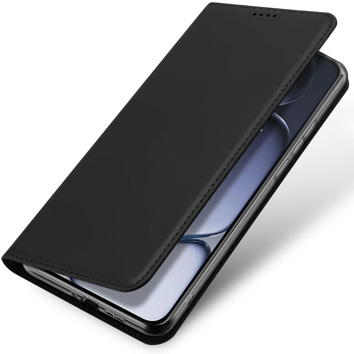 Handyhülle mit Klappe für OnePlus 15R, Dux Ducis Skin Pro, Transparent-Schwarz