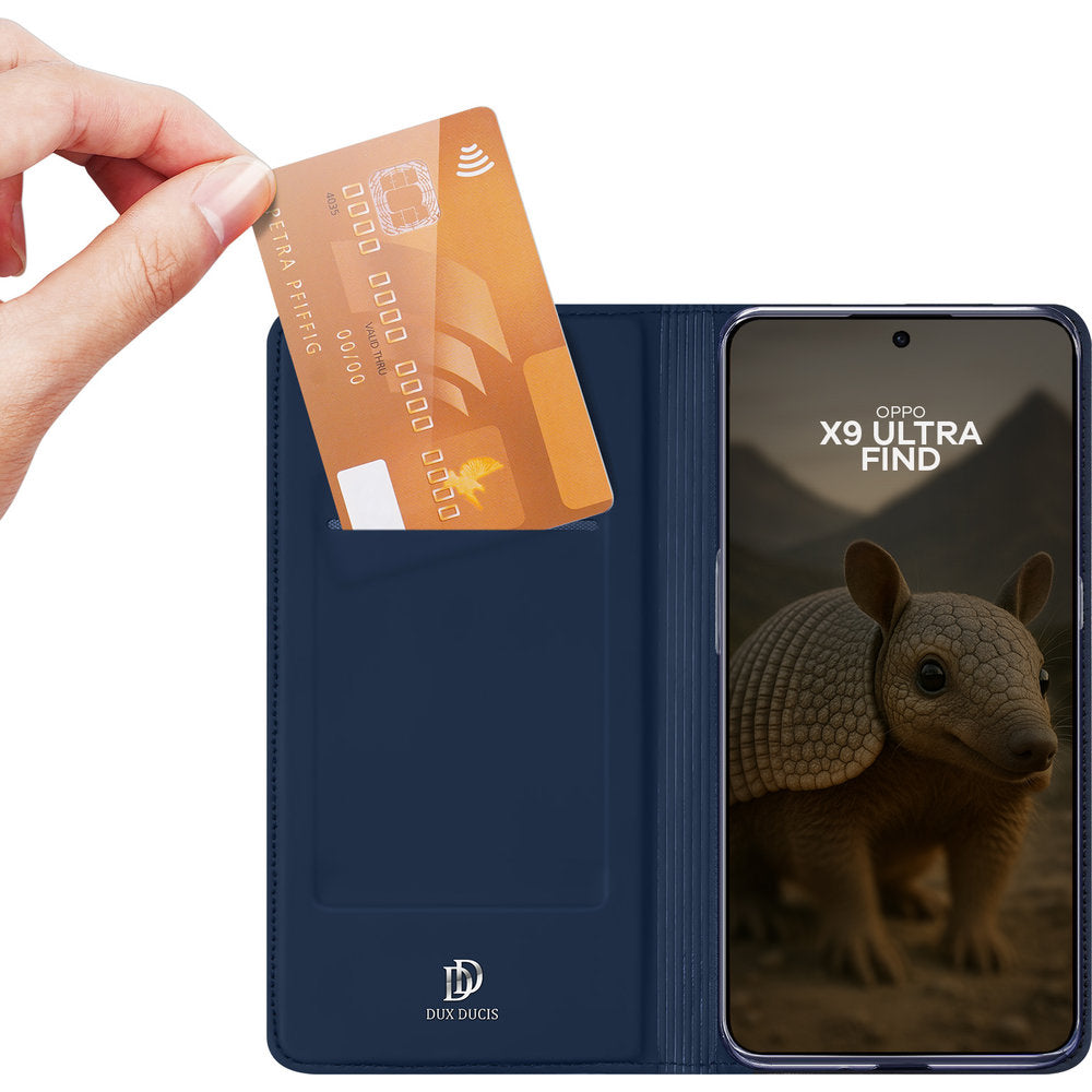 Handyhülle mit Klappe für Oppo Find X9 Ultra, Dux Ducis Skin Pro, Dunkelblau