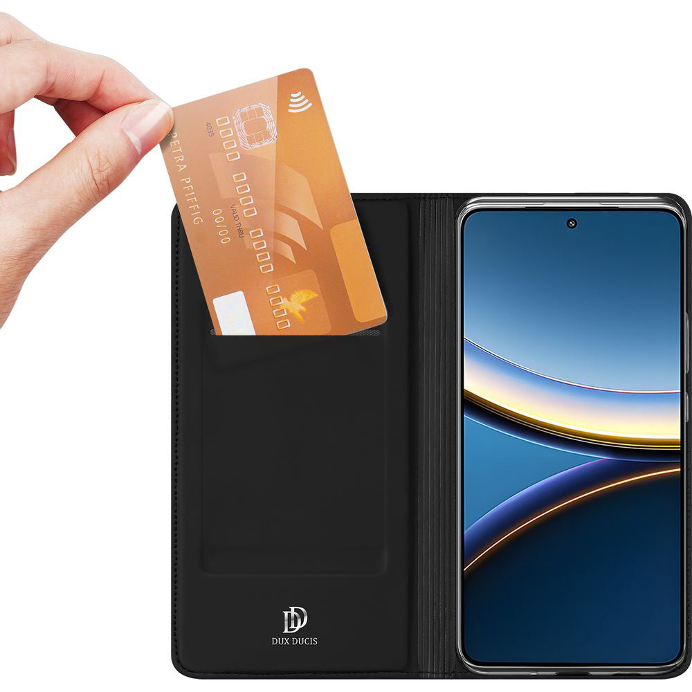 Handyhülle mit Klappe für Xiaomi POCO F7 Pro, Dux Ducis Skin Pro, Schwarz