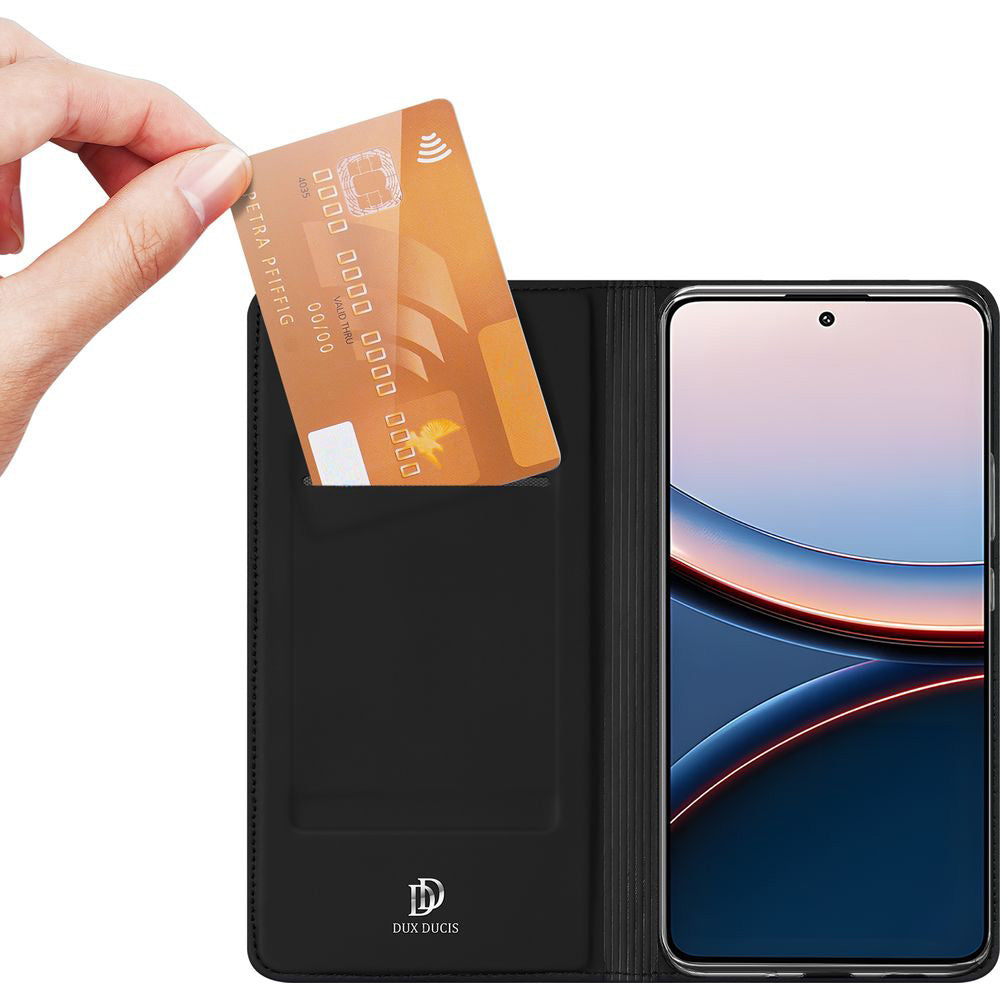 Handyhülle mit Klappe für Xiaomi POCO F7 Ultra, Dux Ducis Skin Pro, Schwarz