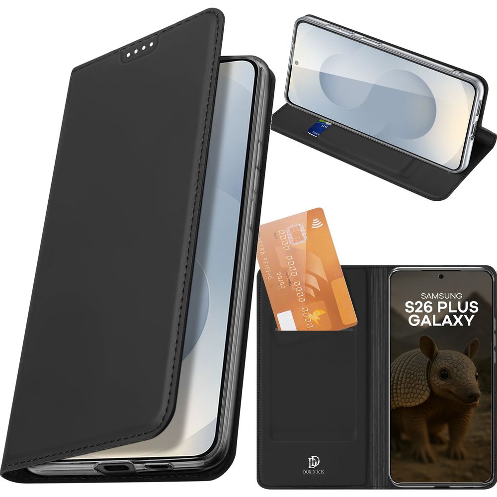 Handyhülle mit Klappe für Galaxy S26 Plus, Dux Ducis Skin Pro, Schwarz