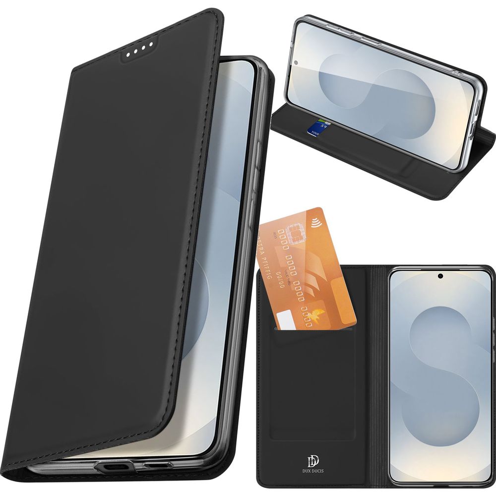 Handyhülle mit Klappe für Galaxy S26 Plus, Dux Ducis Skin Pro, Schwarz