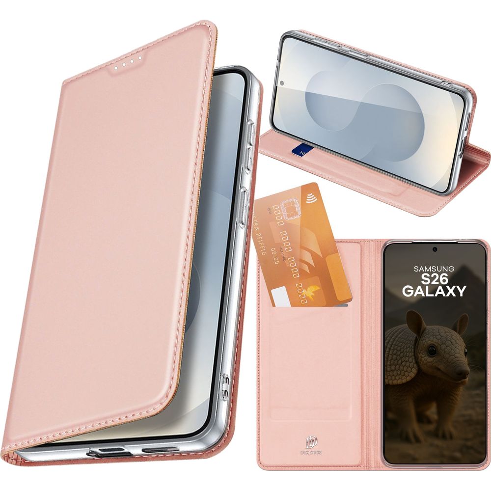 Handyhülle mit Klappe für Galaxy S26, Dux Ducis Skin Pro, Rosa