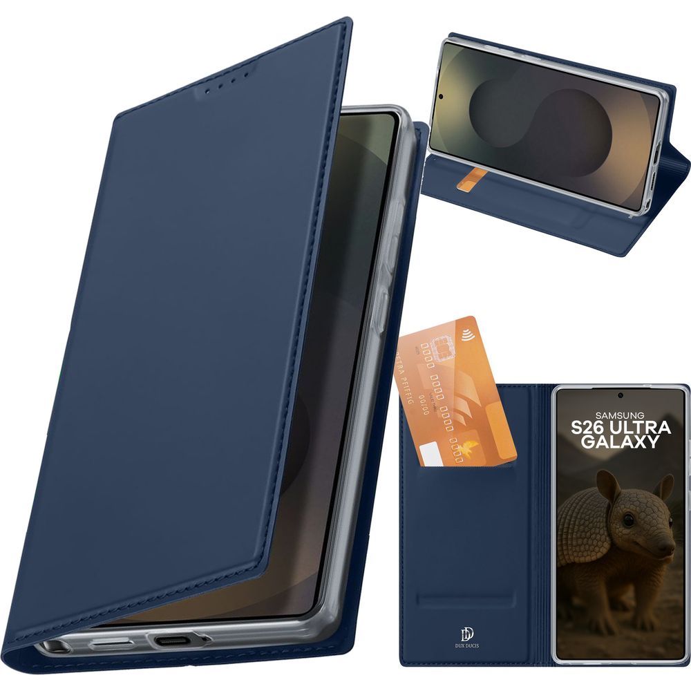 Handyhülle mit Klappe für Galaxy S26 Ultra, Dux Ducis Skin Pro, Dunkelblau