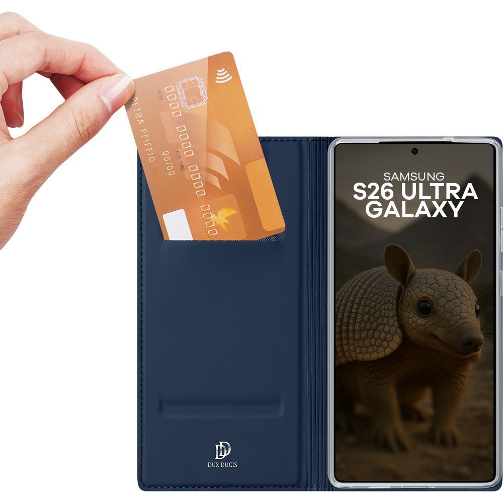 Handyhülle mit Klappe für Galaxy S26 Ultra, Dux Ducis Skin Pro, Dunkelblau