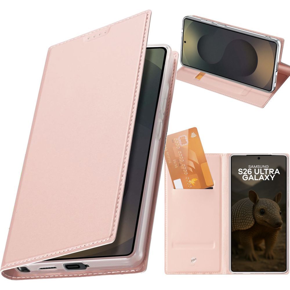 Handyhülle mit Klappe für Galaxy S26 Ultra, Dux Ducis Skin Pro, Rosa